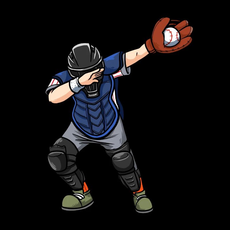 Dabbing Catcher Baseballspieler