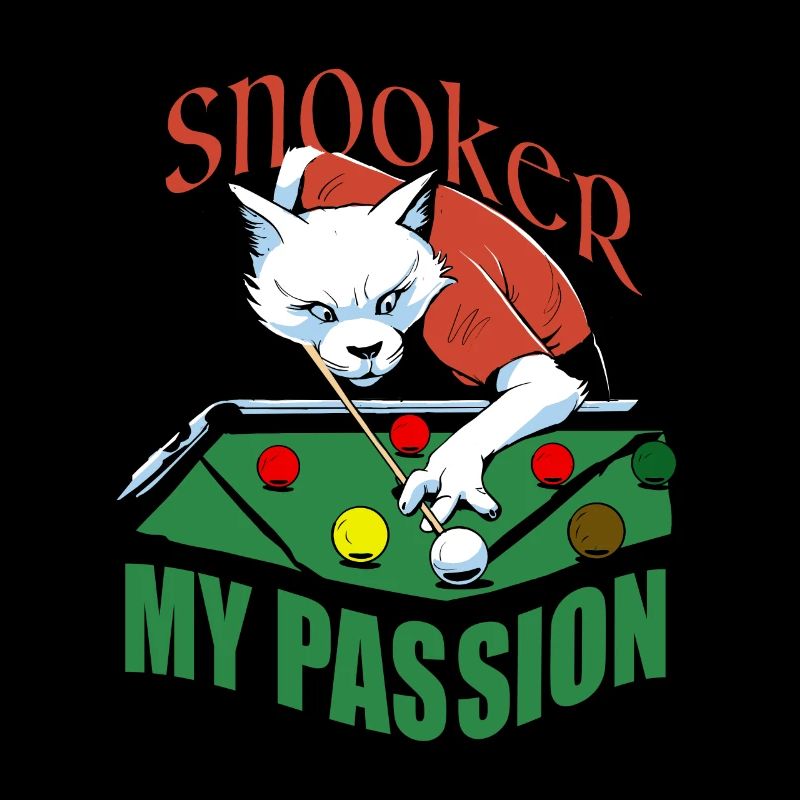 Snooker my passion, billiard fox with saying