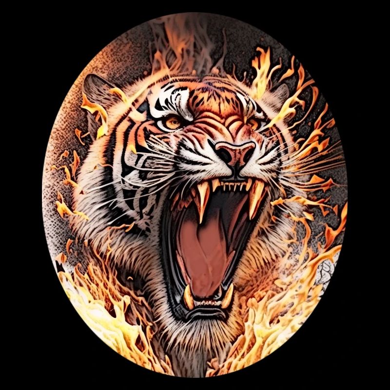 Tiger on fire