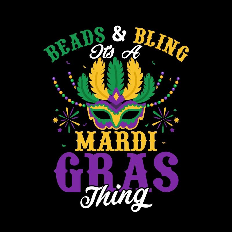 Beads & Bling It's A Mardi Gras Thing Parade Mask