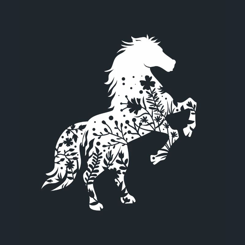 Cheval avec des fleurs
