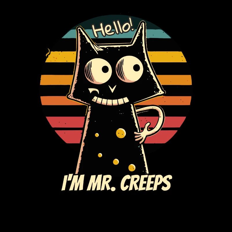 Chat effrayant dans un style rétro