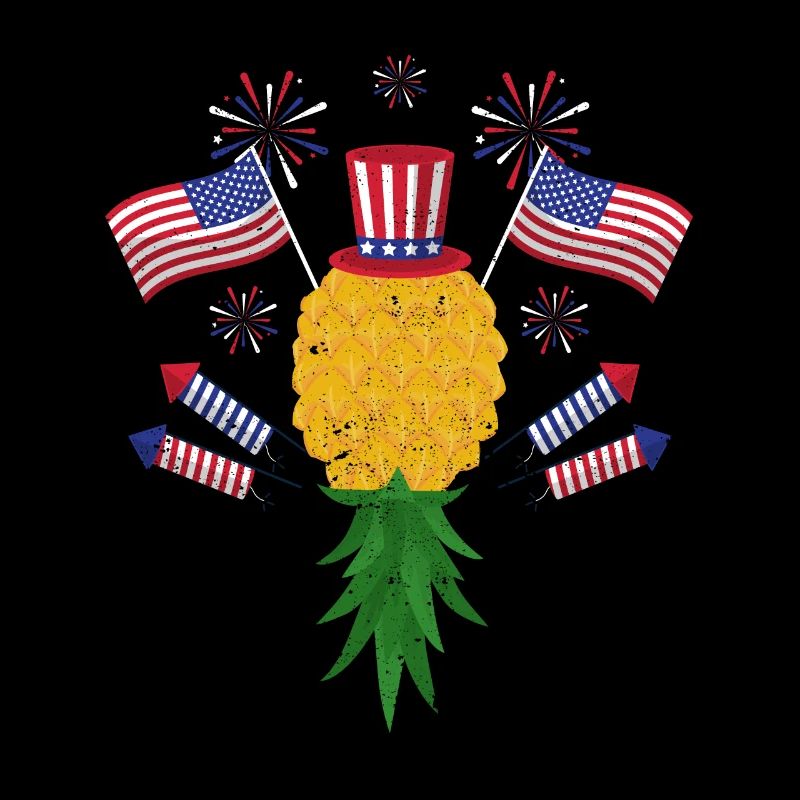 Upside Down Pineapple Swinger Power July 4 US Flag