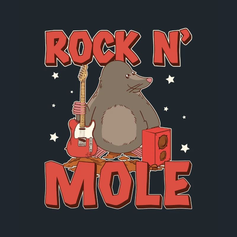 Funny Mole Rat Rock N' Mole For Mole Puns Lover