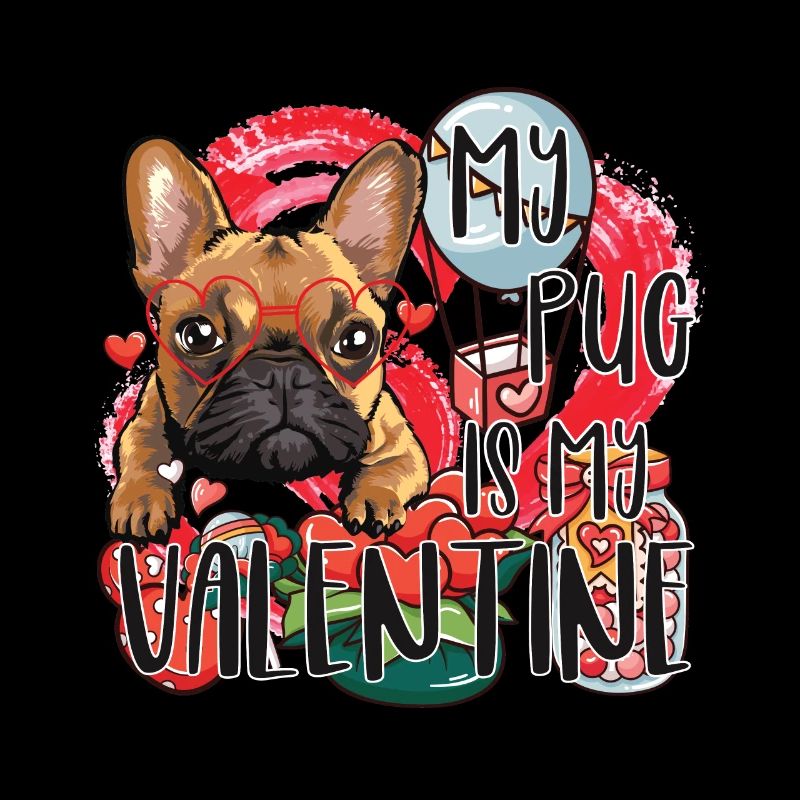 Carlin est mon chien mignon de la Saint-Valentin pour la Saint-Valentin