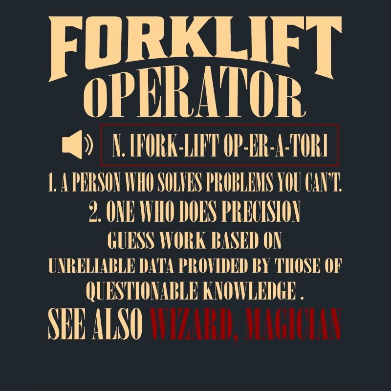 Forklift Operator Noun Operator Forklifter Driver