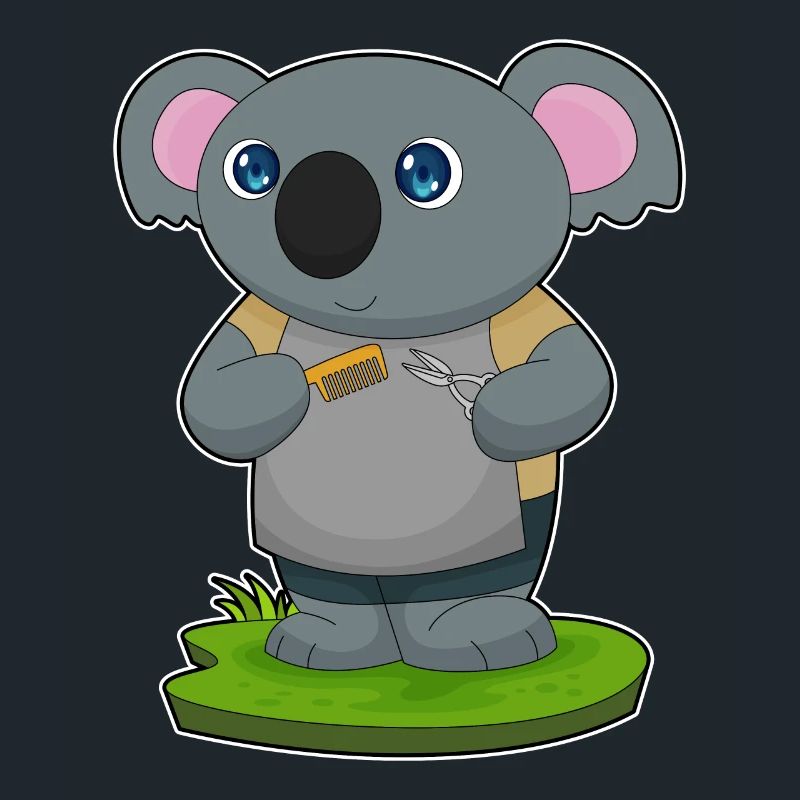 Koala Coiffeur Ciseaux Peigne