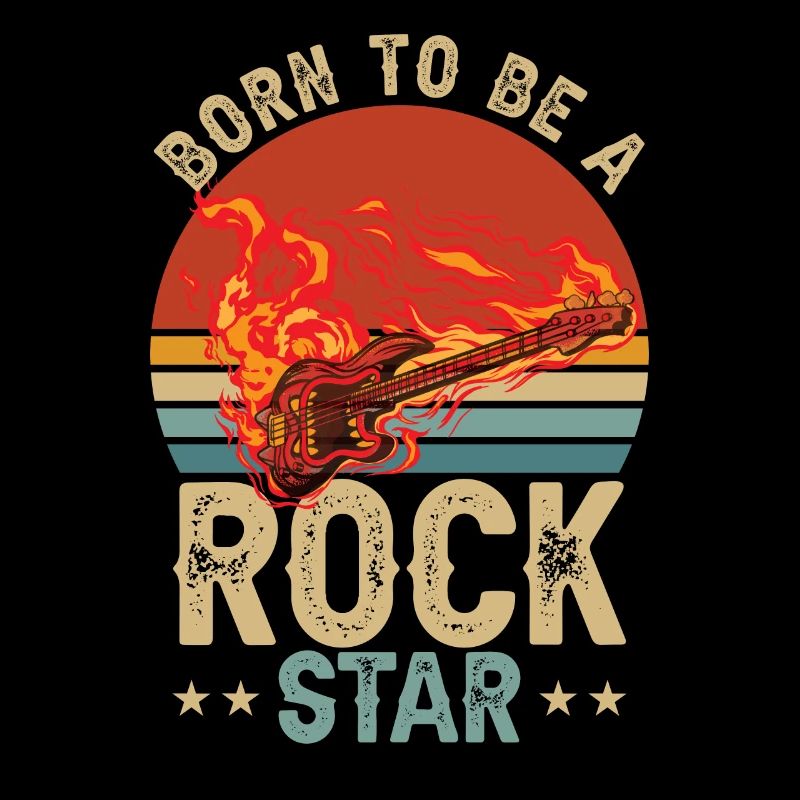 Guitar Player Born To Be A Rock Star