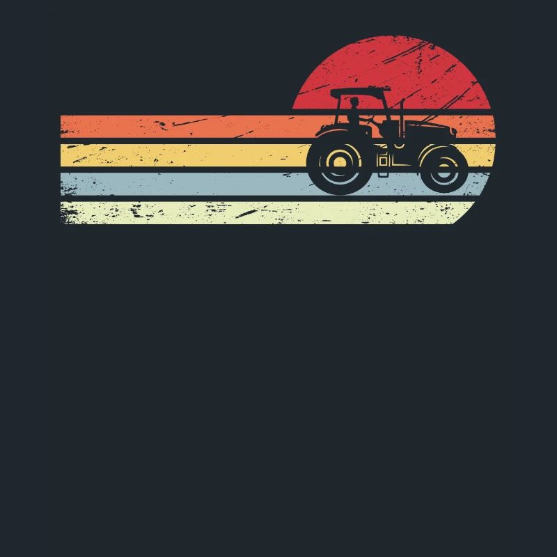 Sun and Retro Lines - Guy Driving Tractor -