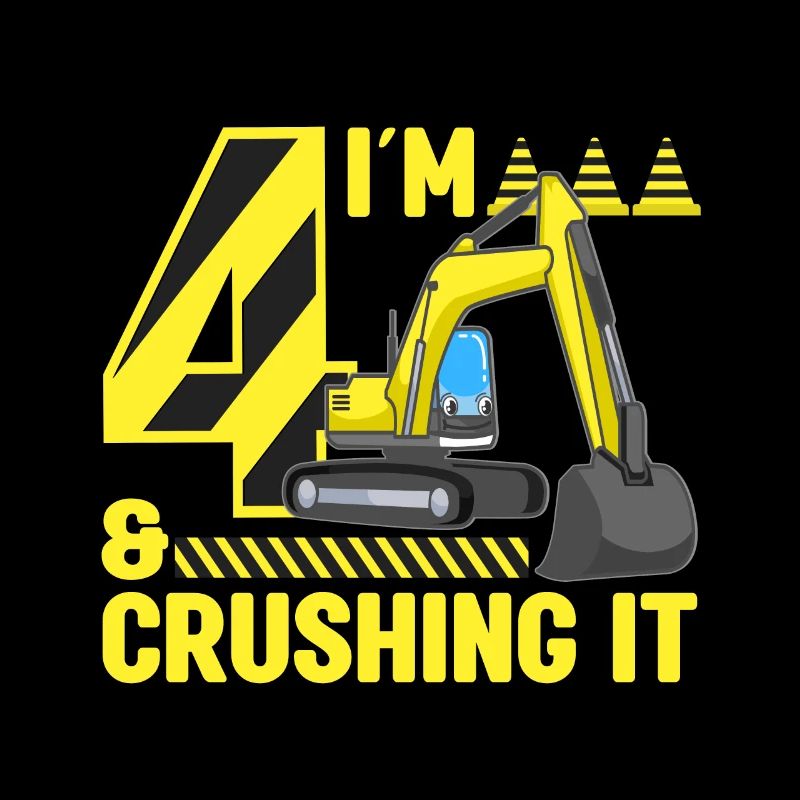 Construction Party 4th Birthday 4 Years Old Digger