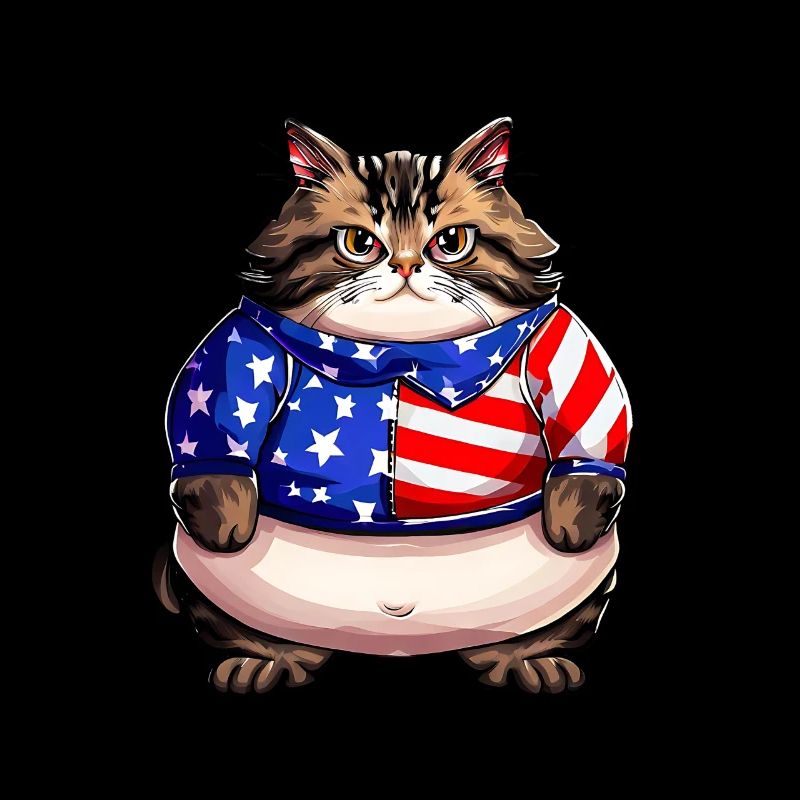 Chat drapeau américain