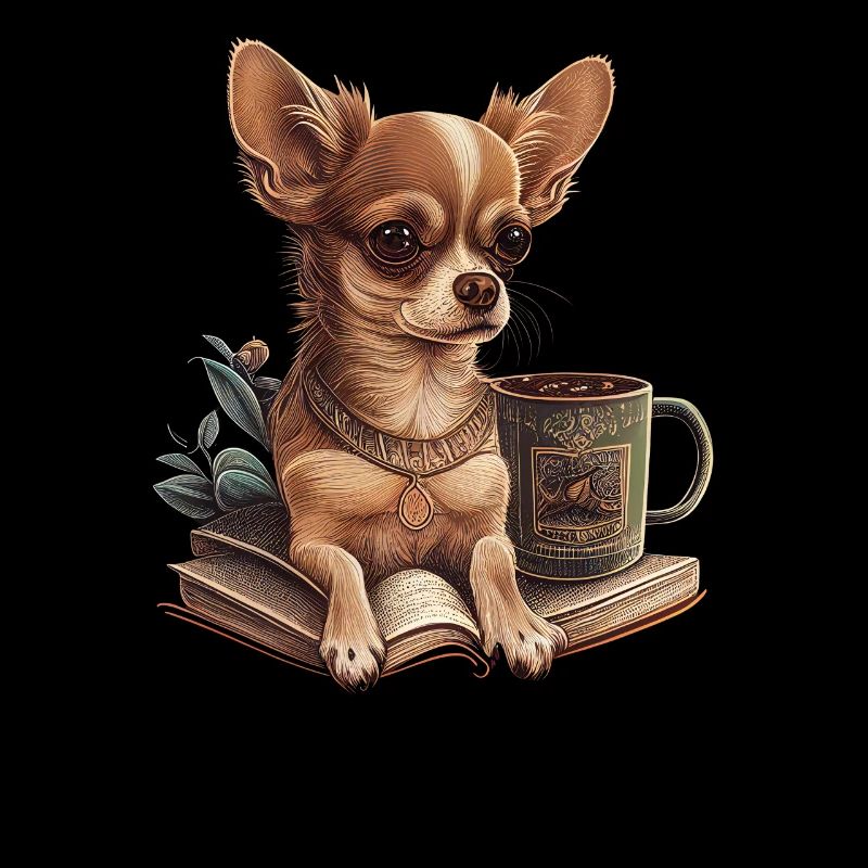 Chihuahua | Buch | Kaffee | Tee | Lesen | Hund |