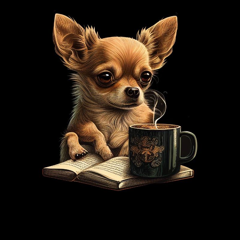 Chihuahua | Buch | Kaffee | Tee | Lesen | Hund |