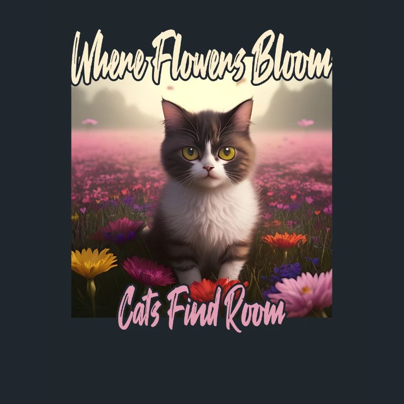 Chat dans la mer de fleurs