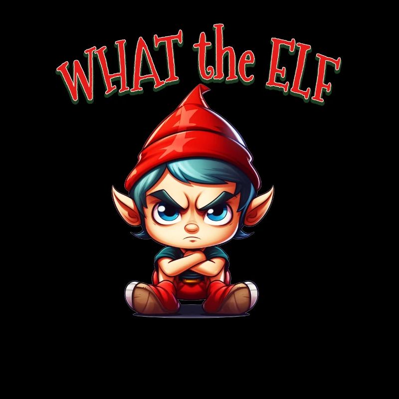 What the Elf - Cute Funny Elf for Christmas Holida