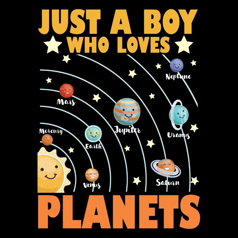 Nur ein Junge, der das Sonnensystem der Planeten liebt