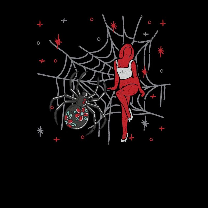 Retro Pin Up Girl piégée dans Spider Web Vintage