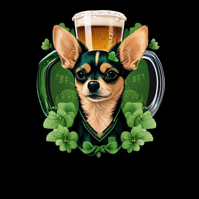 Chihuahua | Saint Patricks Day Bière Trèfle