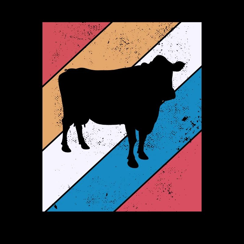 Cow Retro Moo Farmer Milk Farm Gift
