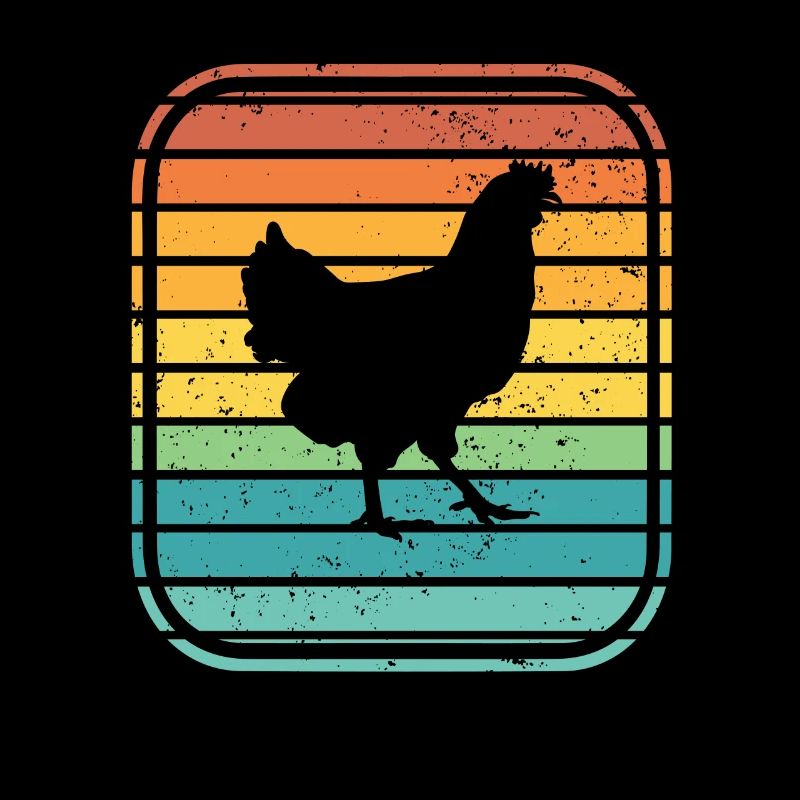 Huhn Hühner Hahn Bauer Retro Bauernhof Geschenk