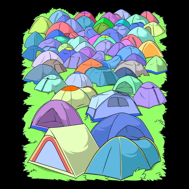 Camping dans un terrain de camping sous tente