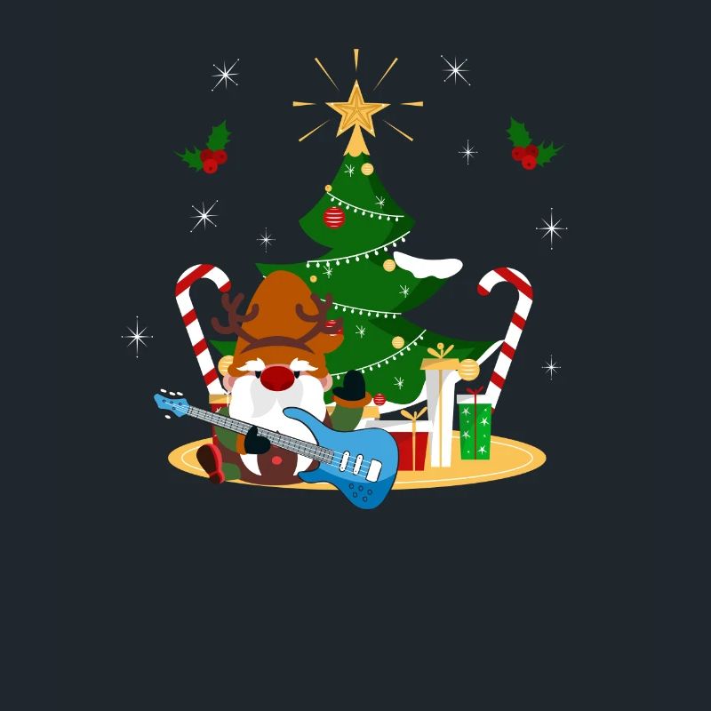 Bass Guitar Player Gnome Funny Christmas Tree