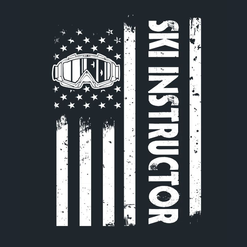 Usa Flag Instructor Ski Courses Skier Coaching