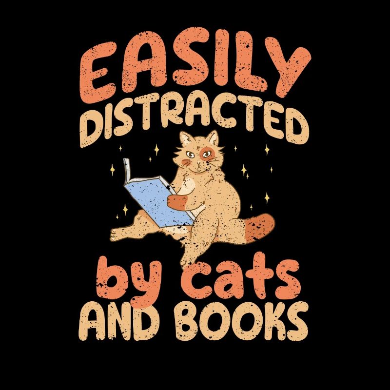 Leicht ablenkbar durch Katzen und Bücher Katze