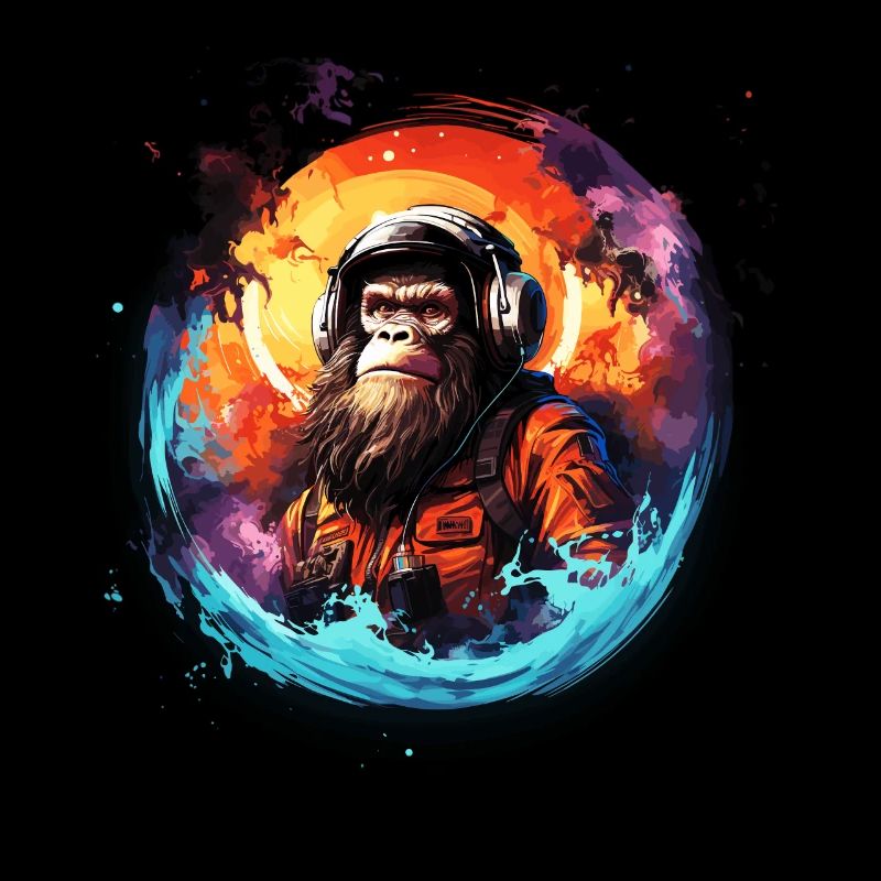 Astronaut Gorrilla - Outer Space Universe Monkey,