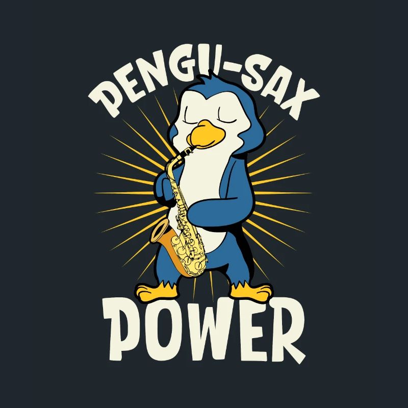 Pengu-Sax Power - Penguin on saxophone