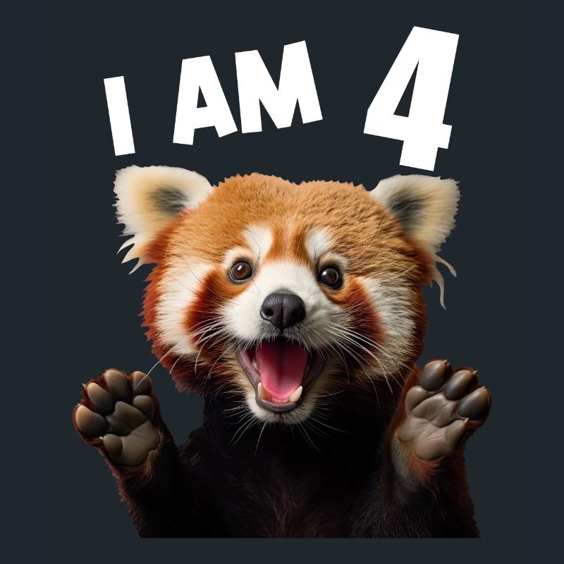 4 ans 4 ans de 4e anniversaire du petit panda panda roux