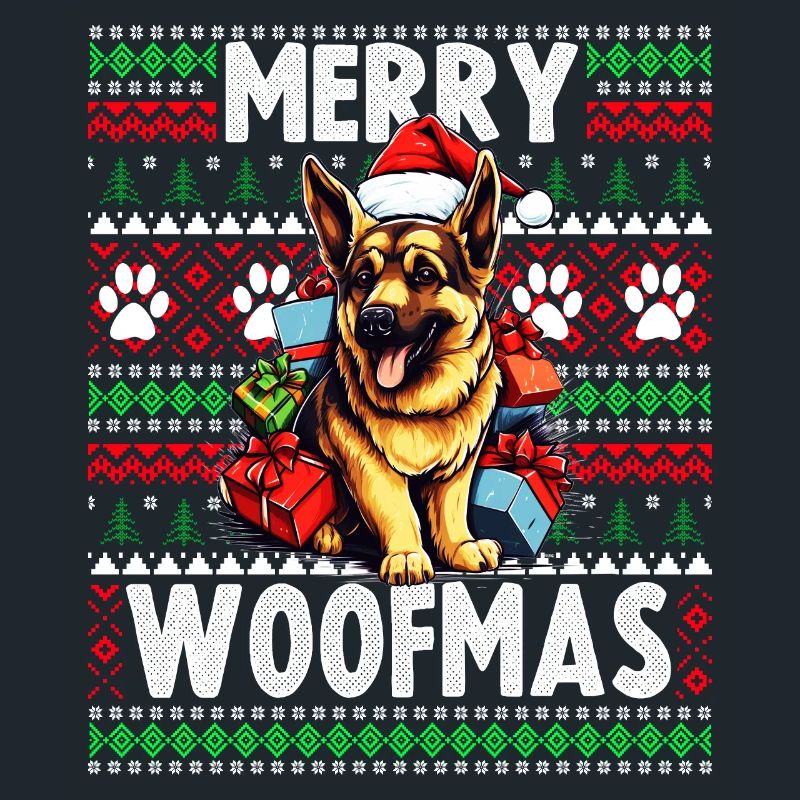 Hässlicher Weihnachtspullover Deutscher Schäferhund - Hund C