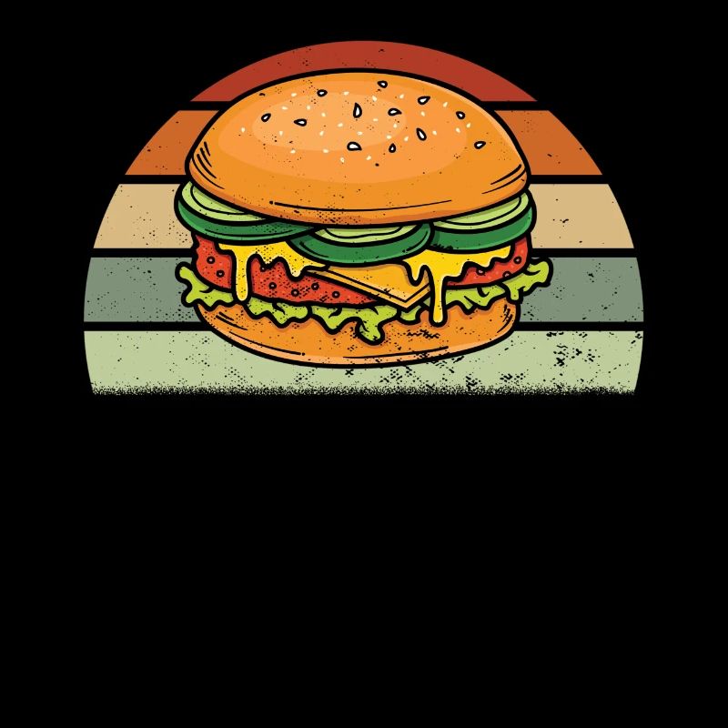 Burger Cheeseburger Hamburger Fast Food Retro