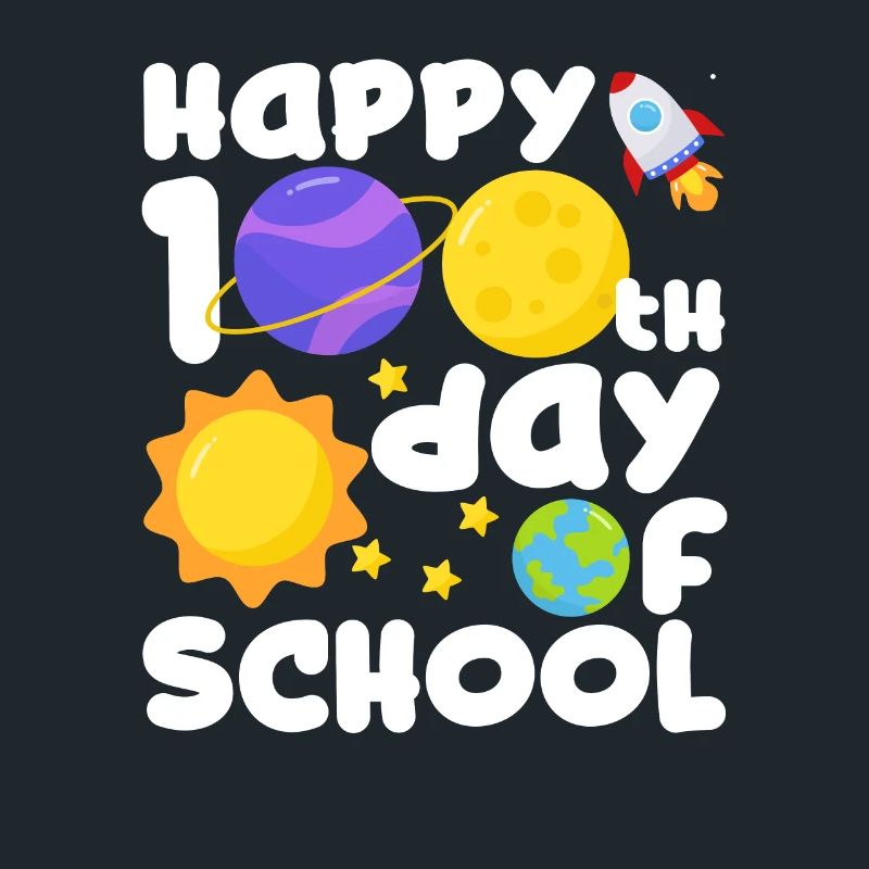 Joyeux 100e jour d’école Space Planet Funny