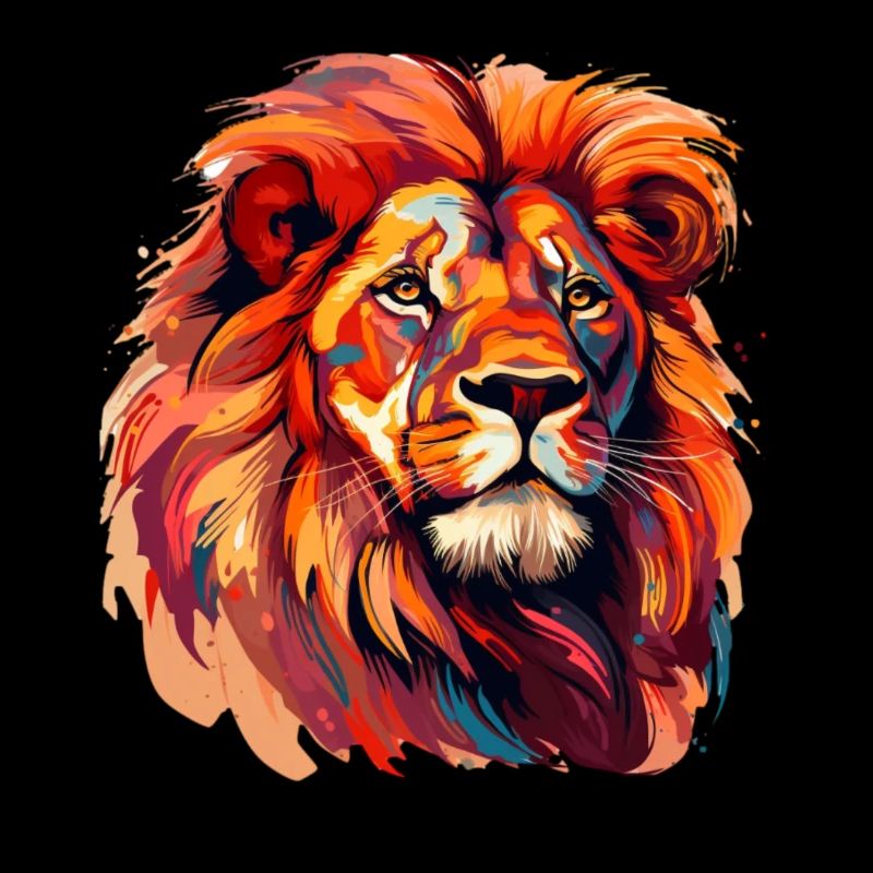 Lion peint