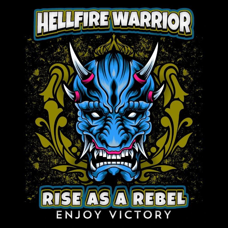 Teufel-Satan, Spruch Hellfire Warrior, Comic-Stil