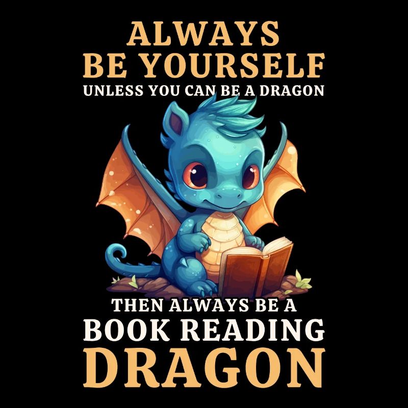 "Always Be Yourself" - Bücher lesen Blauer Drachen