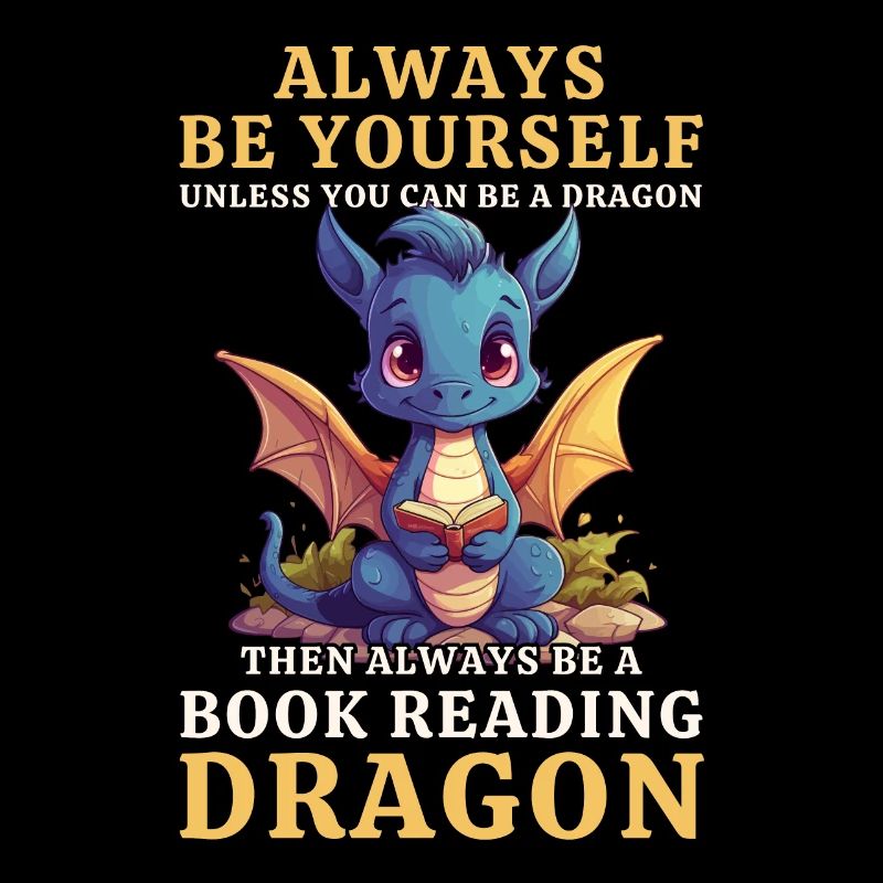 "Always Be Yourself" - Reading Books Blue Dragon