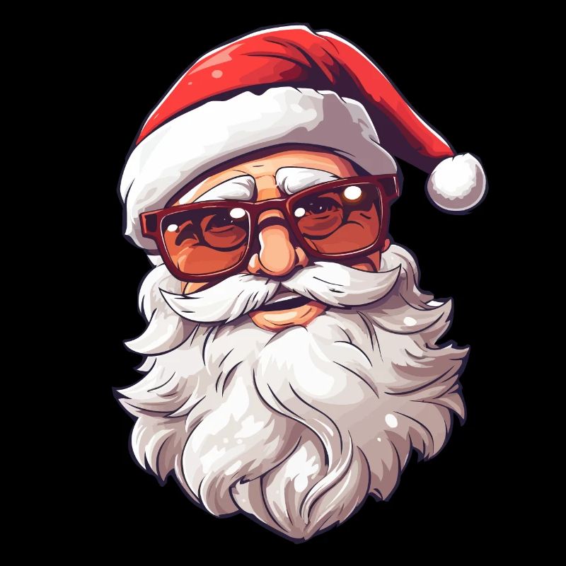 Cooler Weihnachtsmann mit Sonnenbrille und Bart