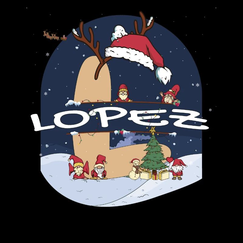 Génial nom de Lopez w chapeau de père Noël dans le thème de Noël