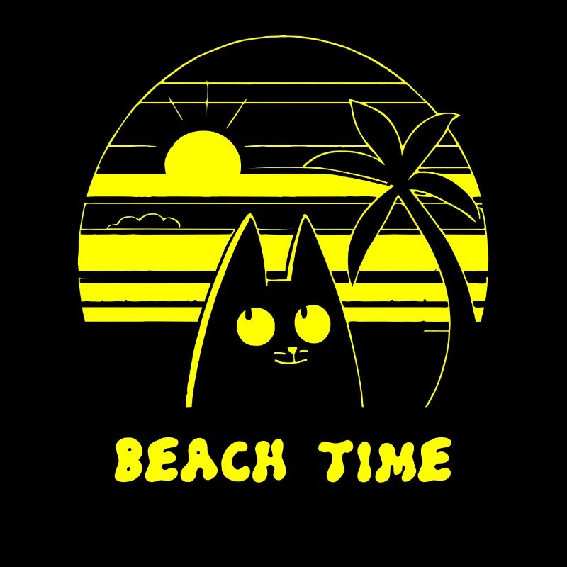 Palmiers Plage Temps Chat