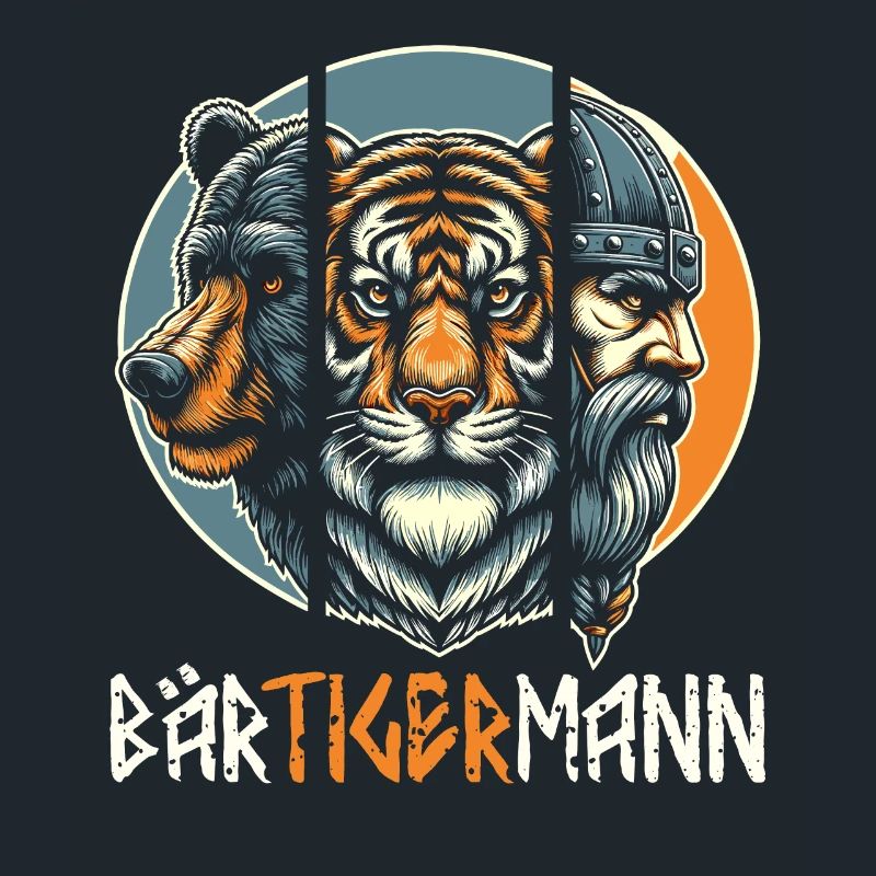 Bärtigermann Bär Tiger Mann Geschenk Bart