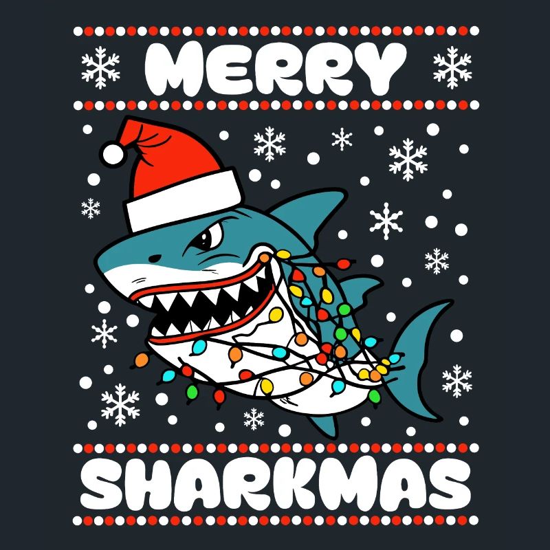 Merry Sharkmas Pull de Noël moche Shark Ocean