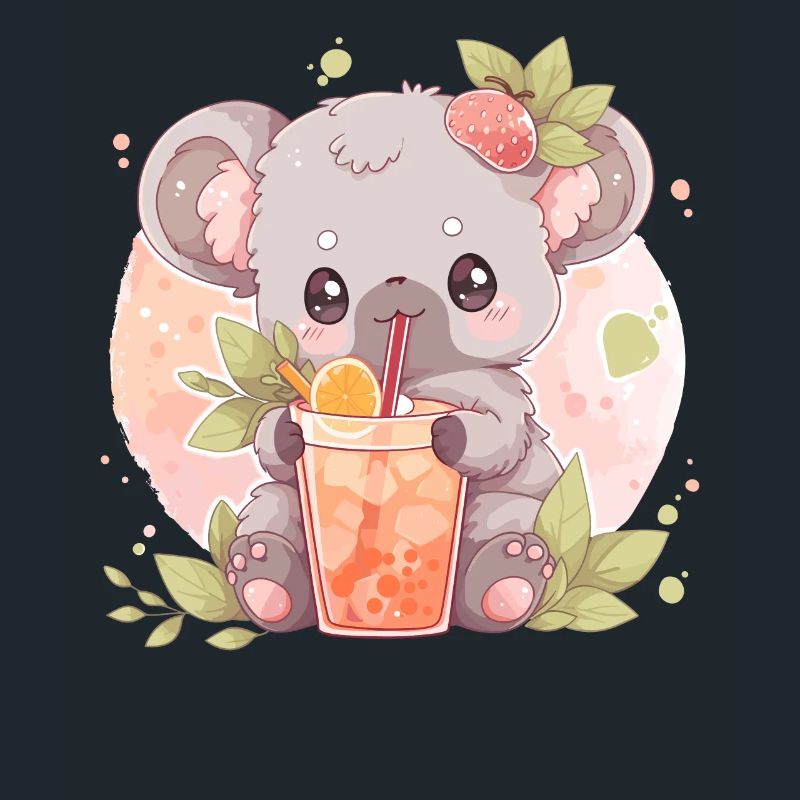 Kawaii Koala Boissons Boba Bubble Tea Chibi