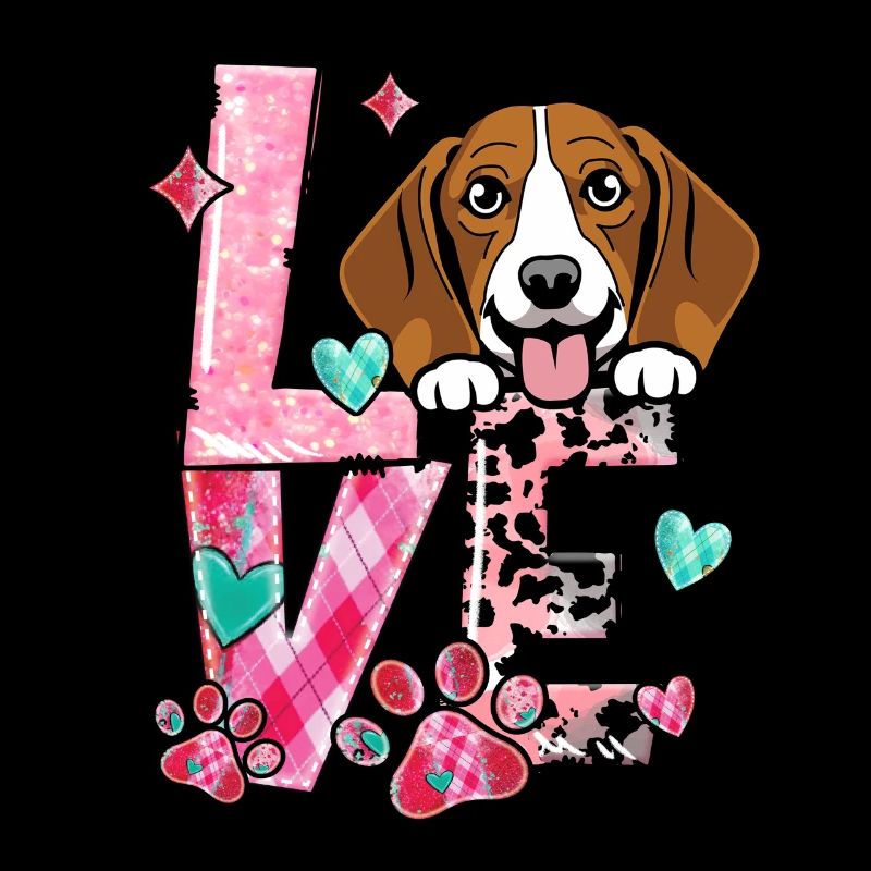 Beagle chien j’aime mon chien Saint-Valentin
