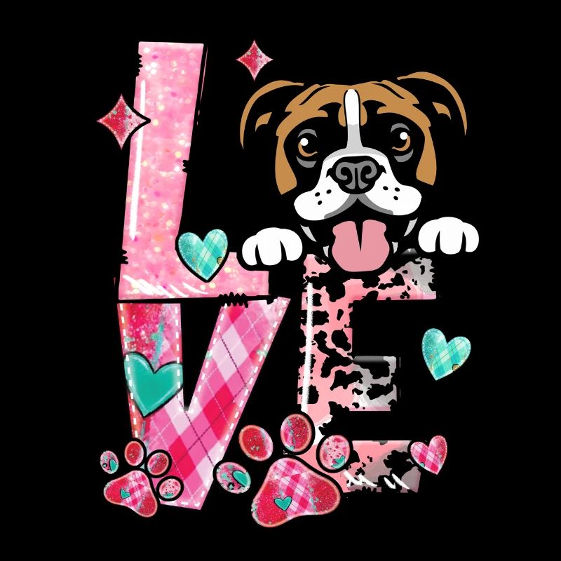 Chien Boxer J’aime Mon Chien Saint Valentin