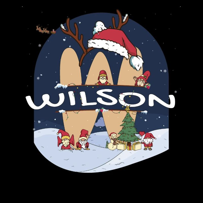 Impressionnant Wilson nom w chapeau de père Noël dans le thème de Noël