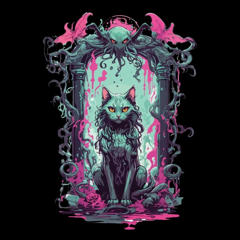 Conception de monstre magique chat occulte gothique