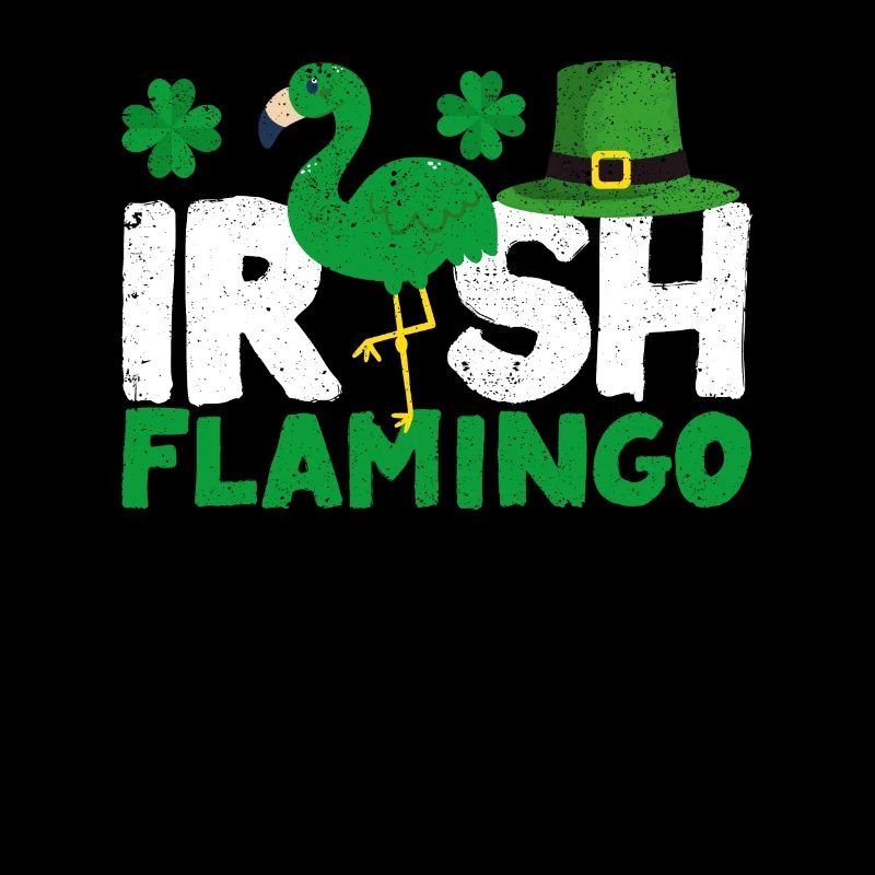 Flamant rose irlandais oiseau vert Saint-Patrick