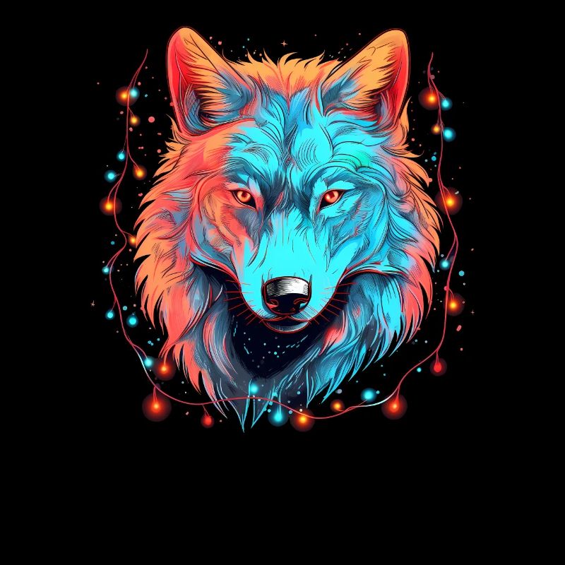 Wolf mit Weihnachtslichtern, Love Wolfs